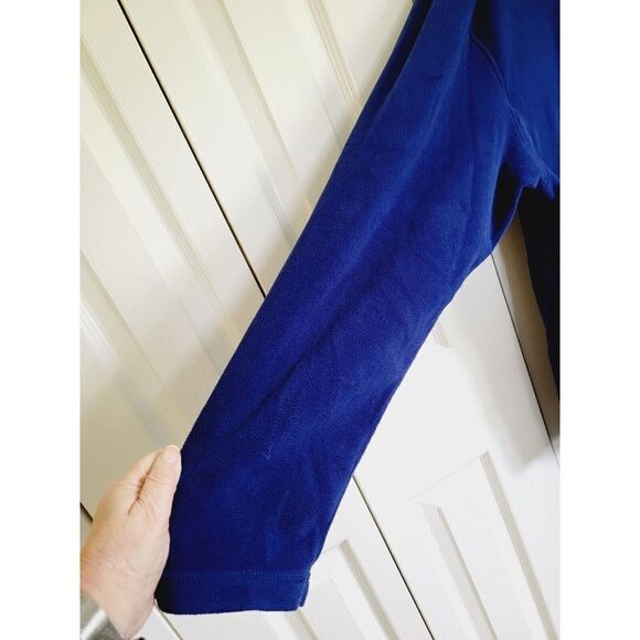 LL Bean Men's Extra Large Blue Fleece Pullover Sweatshirt‎  Half Zip - Picture 4 of 5